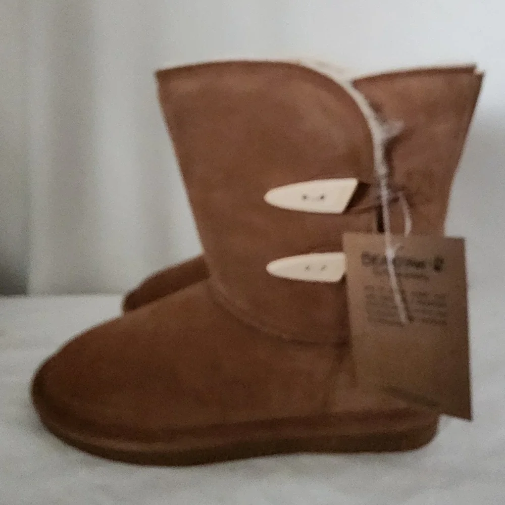 Bearpaw Abigail 682W Womens Chestnut Suede Sheepskin Lined Winter Boots 8.5